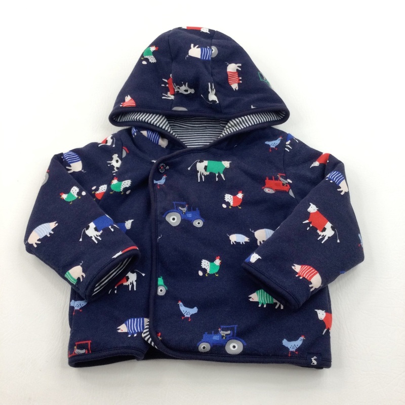 Tractors & Farm Animals Navy Jacket - Boys 12-18 Months