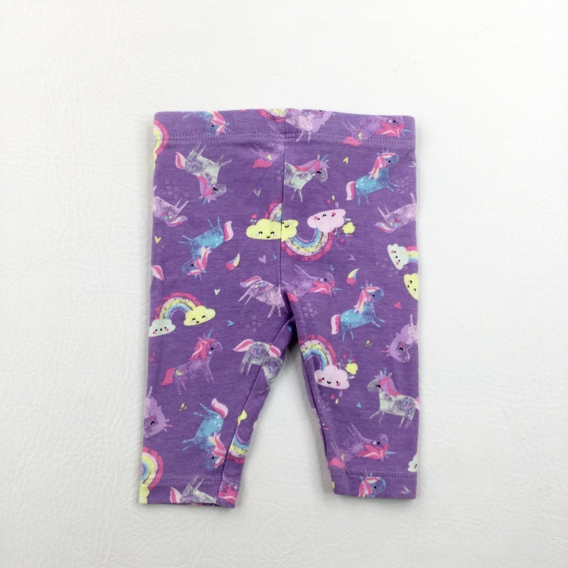 Unicorns & Rainbows Purple Leggings - Girls Newborn