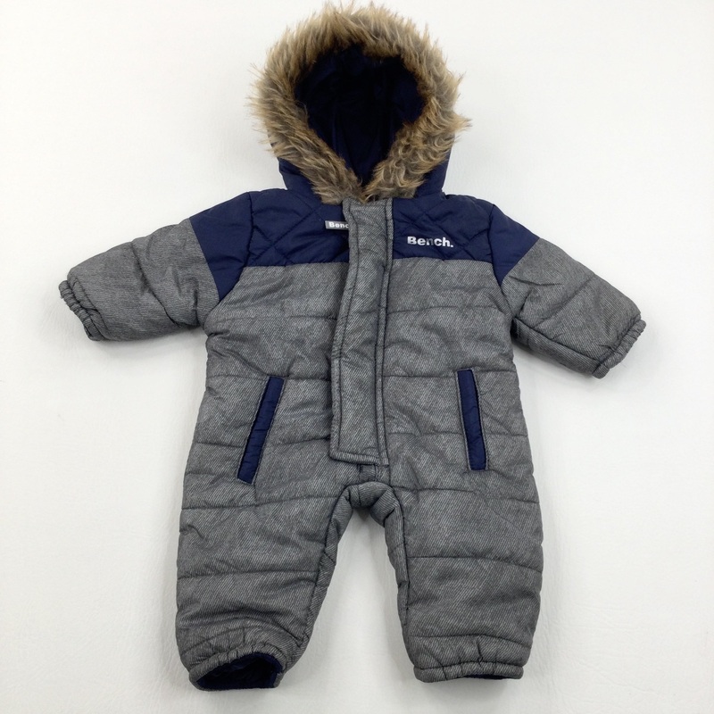 'Bench' Navy & Grey Pramsuit - Boys 0-3 Months