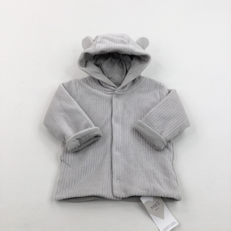 **NEW** Grey Ribbed Thick Jacket - Boys/Girls 3-6 Months