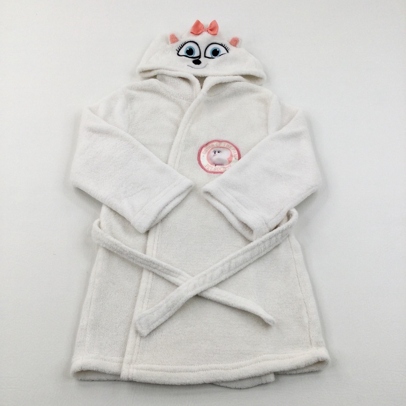 'Order Of The Paw Pet Society' Secret Life Of Pets Appliqued White Dressing Gown - Girls 4-5 Years