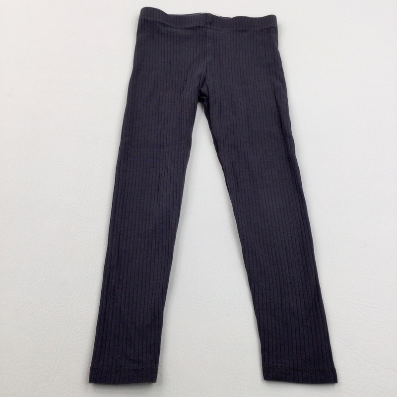 Ribbed Charcoal Leggings - Girls 3-4 Years