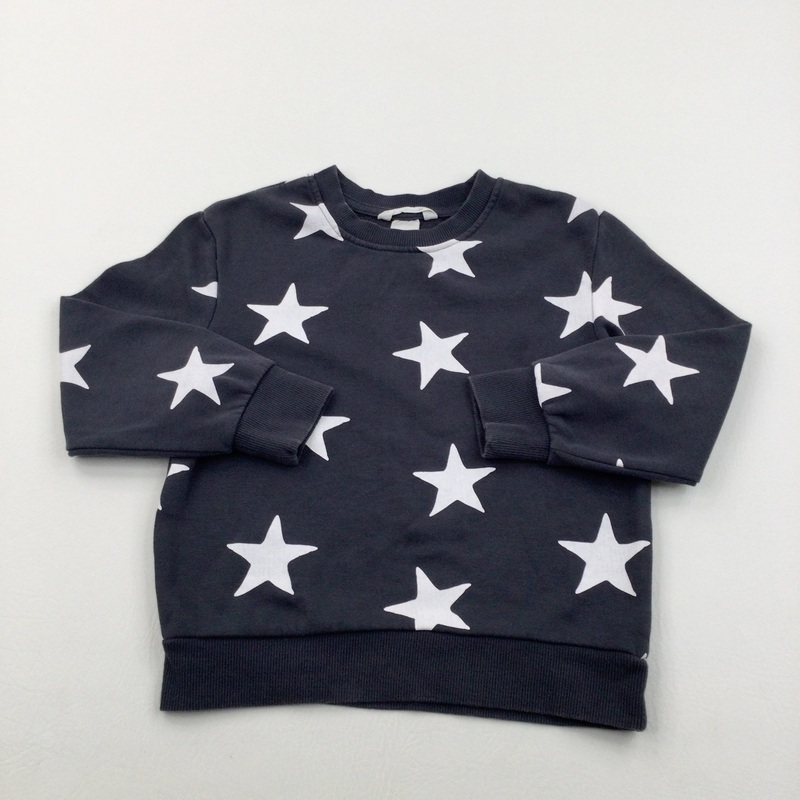 Stars Charcoal & White Jumper - Girls 4-5 Years