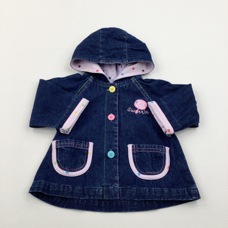 'Sweetie' Dark Blue Denim Jacket - Girls 0-3 Months