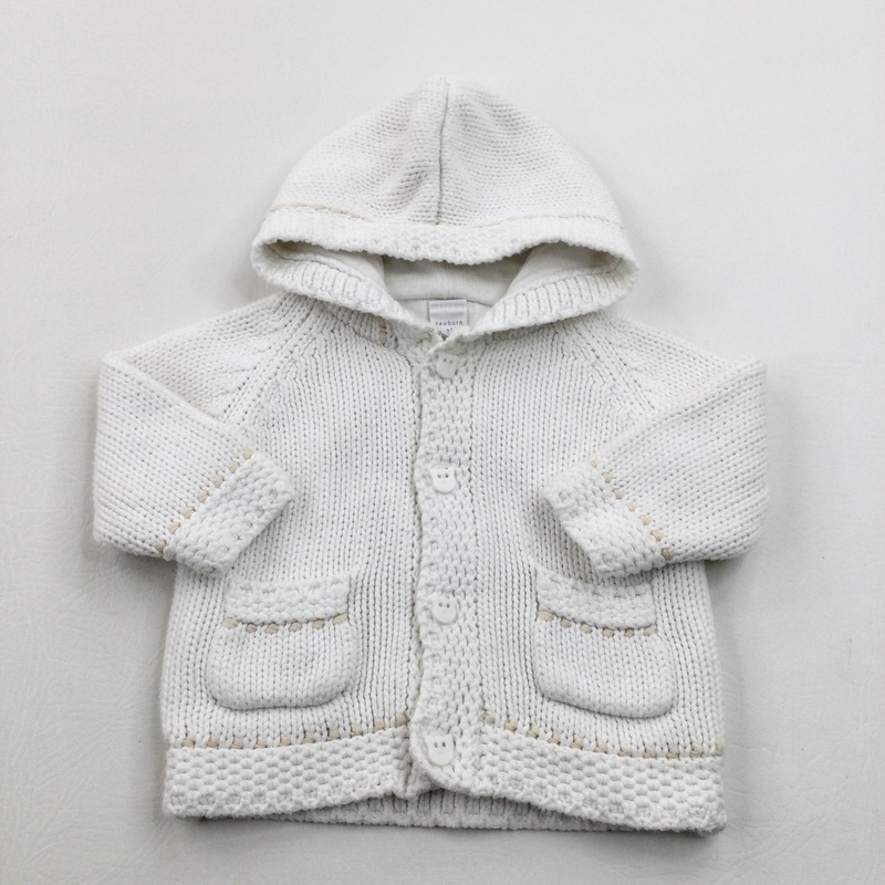 White Knitted Jacket - Boys 0-3 Months