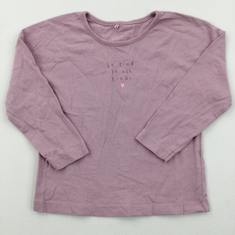 'Be Kind To All Kinds' Lilac Long Sleeve Top - Girls 2-3 Years