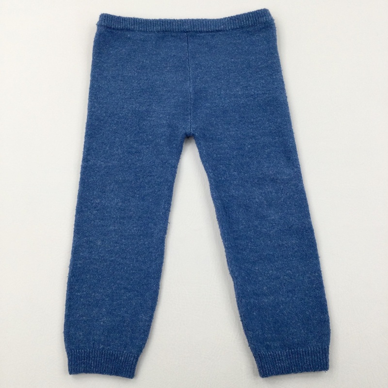 Blue Knitted Leggings - Boys/Girls 2-3 Years