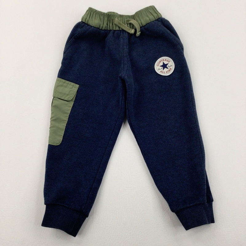 'Converse All Stars' Navy & Green Joggers - Boys 3 Years