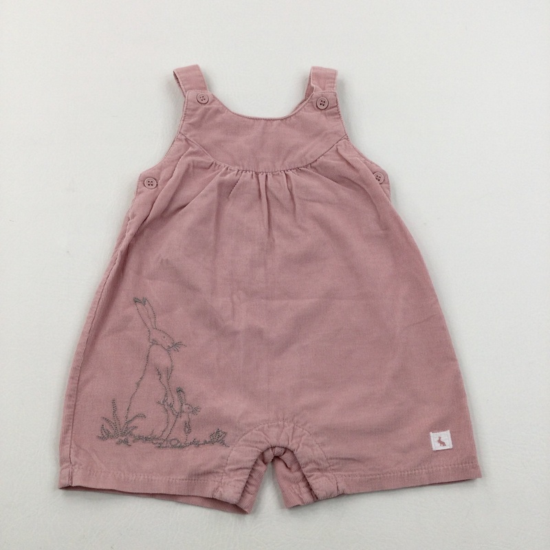 Guess How Much I Love You Embroidered Pink Cord Short Dungarees - Girls 6-9 Months