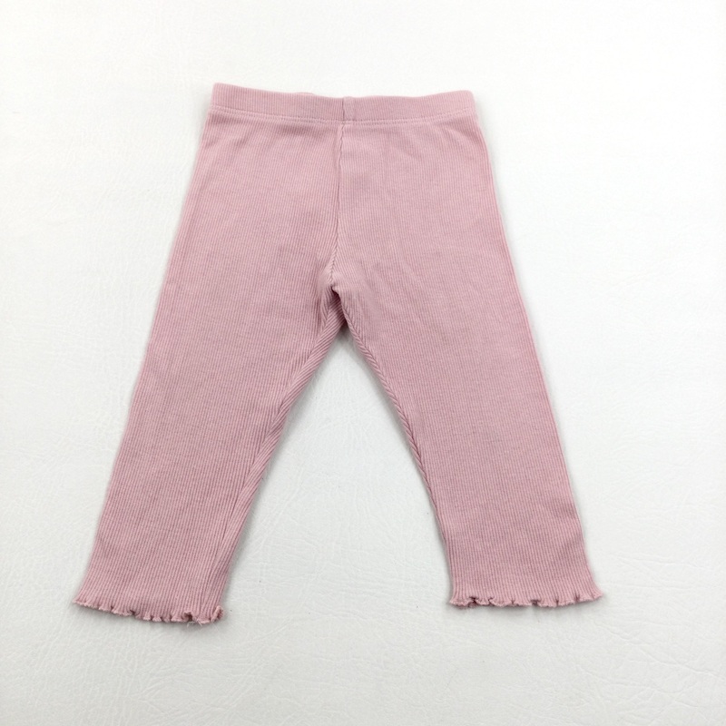 Pink Ribbed Leggings - Girls 9-12 Months