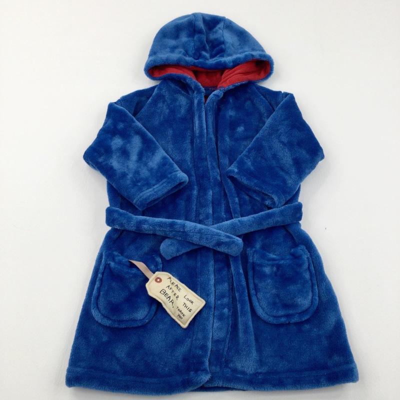 'Please Look After This Bear' Paddington Blue & Red Fluffy Fleece Dressing Gown - Boys 18-24 Months