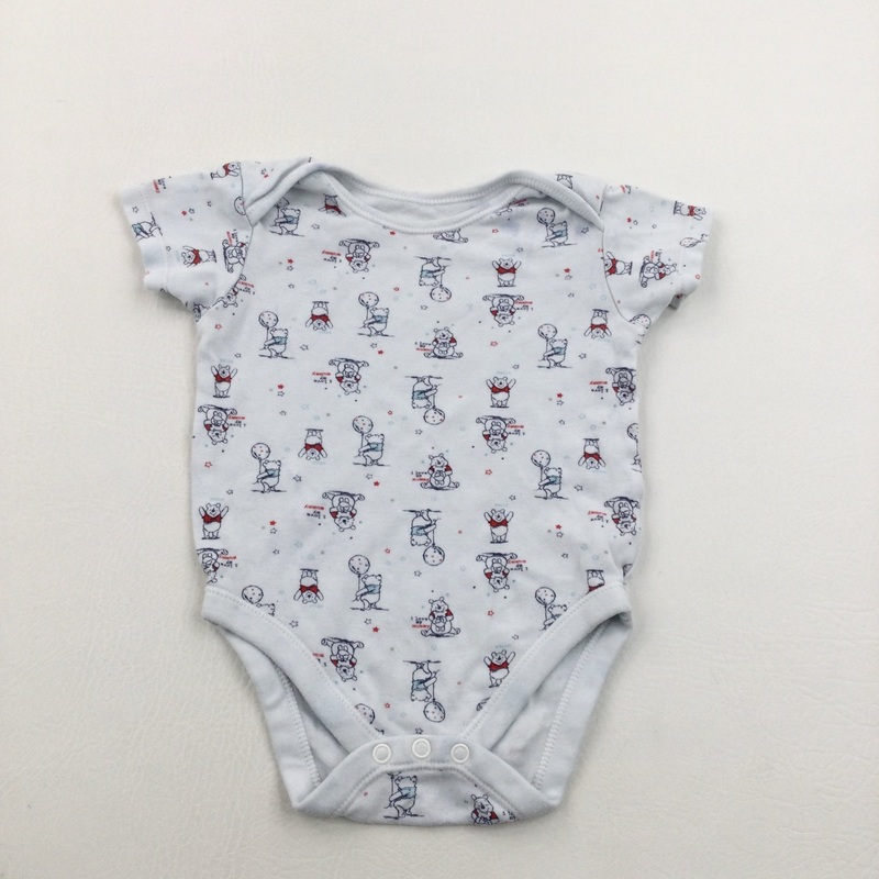 Winnie The Pooh White Short Sleeve Bodysuit - Boys 9-12 Months