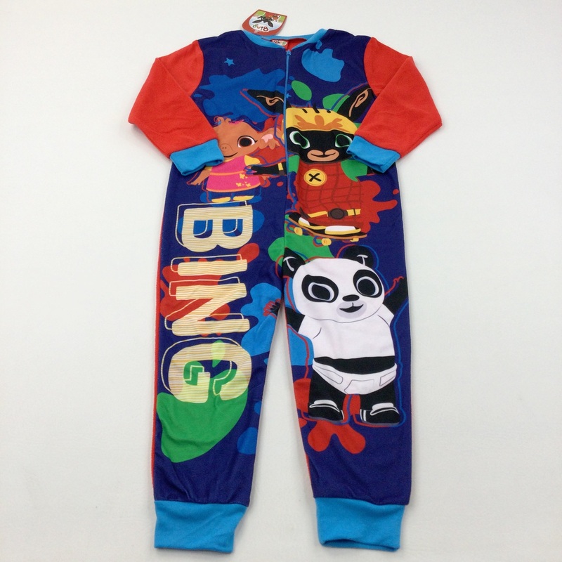 **NEW** 'Bing' Red & Blue Lightweight Fleece Onesie - Boys/Girls 5-6 Years