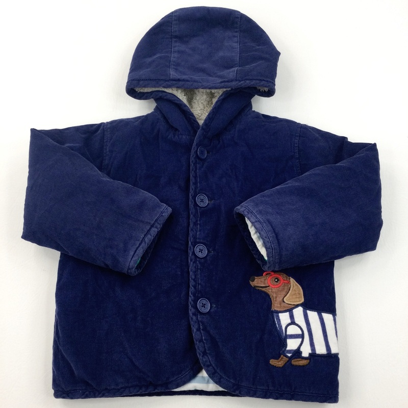Sausage Dog Appliqued Navy Coat Coat - Boys 3-4 Years