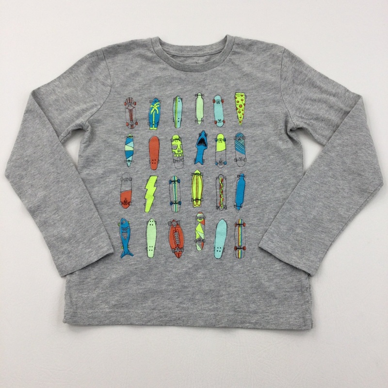 Skateboards Grey Long Sleeve Top - Boys 6-7 Years