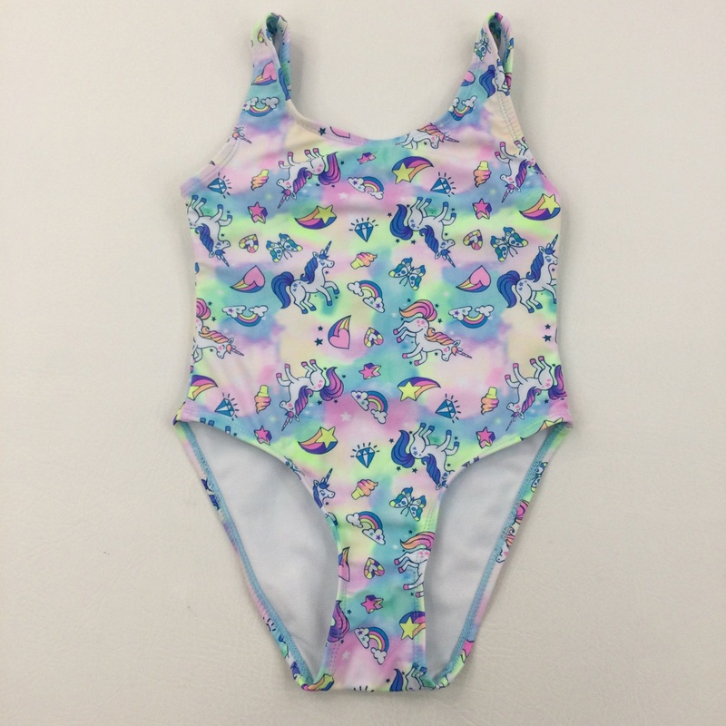 Unicorns & Rainbows Colourful Swimsuit - Girls 4-5 Years