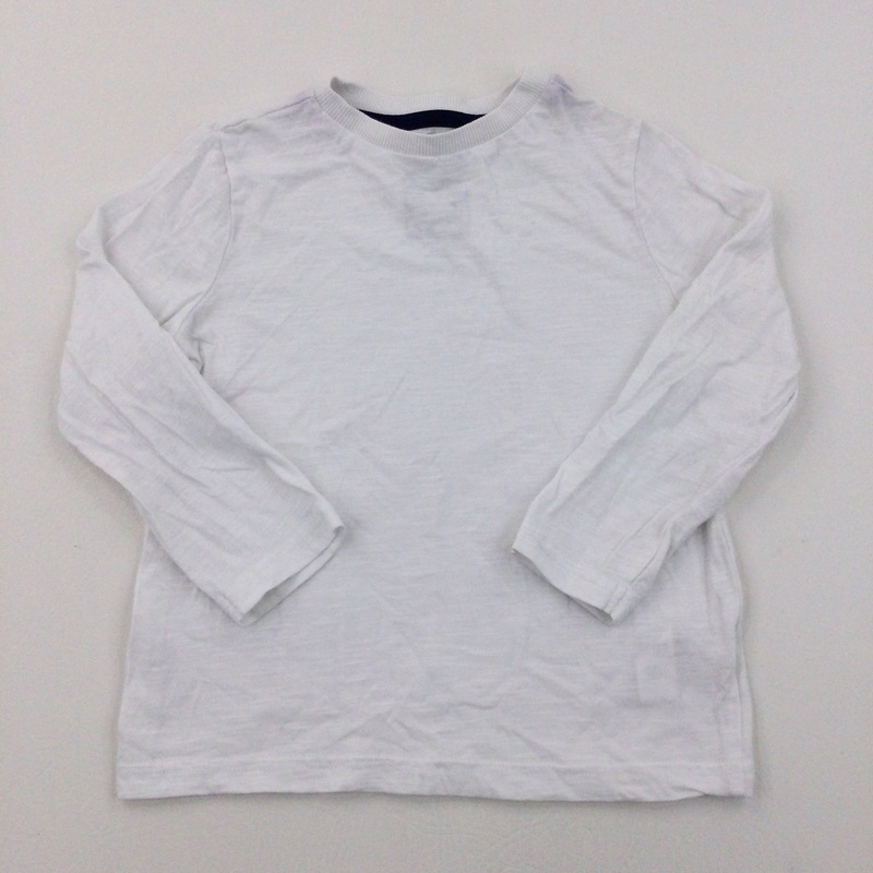 White Long Sleeve Top - Boys 4-5 Years