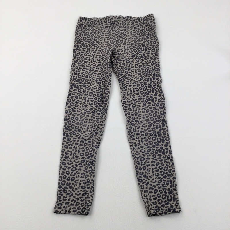 Animal Print Beige Leggings - Girls 7-8 Years