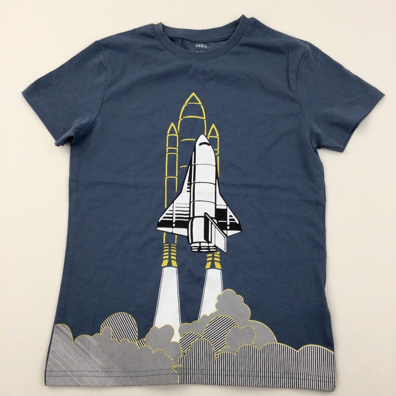 Space Shuttle Grey T-Shirt - Boys 7-8 Years