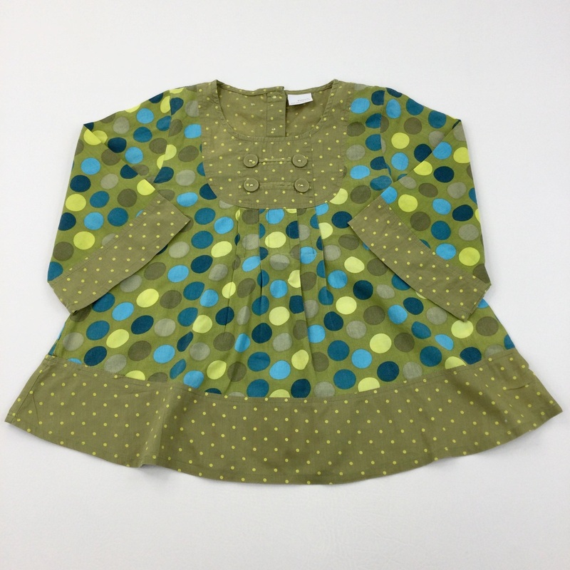 Spotty Khaki Green Cotton Tunic Top - Girls 8 Years