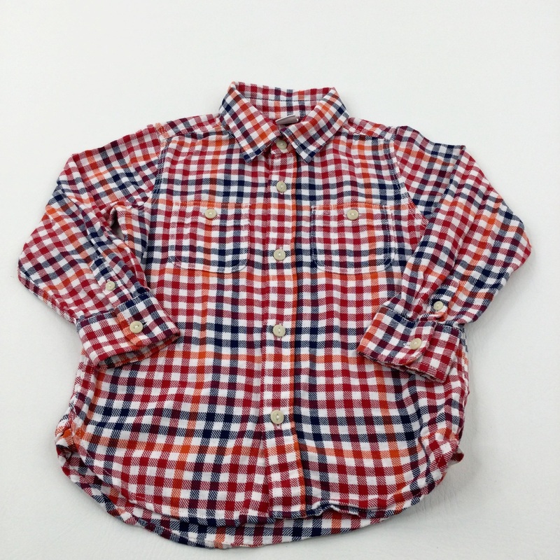 Blue & Red Checked Long Sleeve Shirt- Boys 2-3 Years