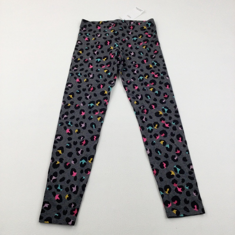 **NEW** Colourful Animal Print Grey Leggings - Girls 11-12 Years