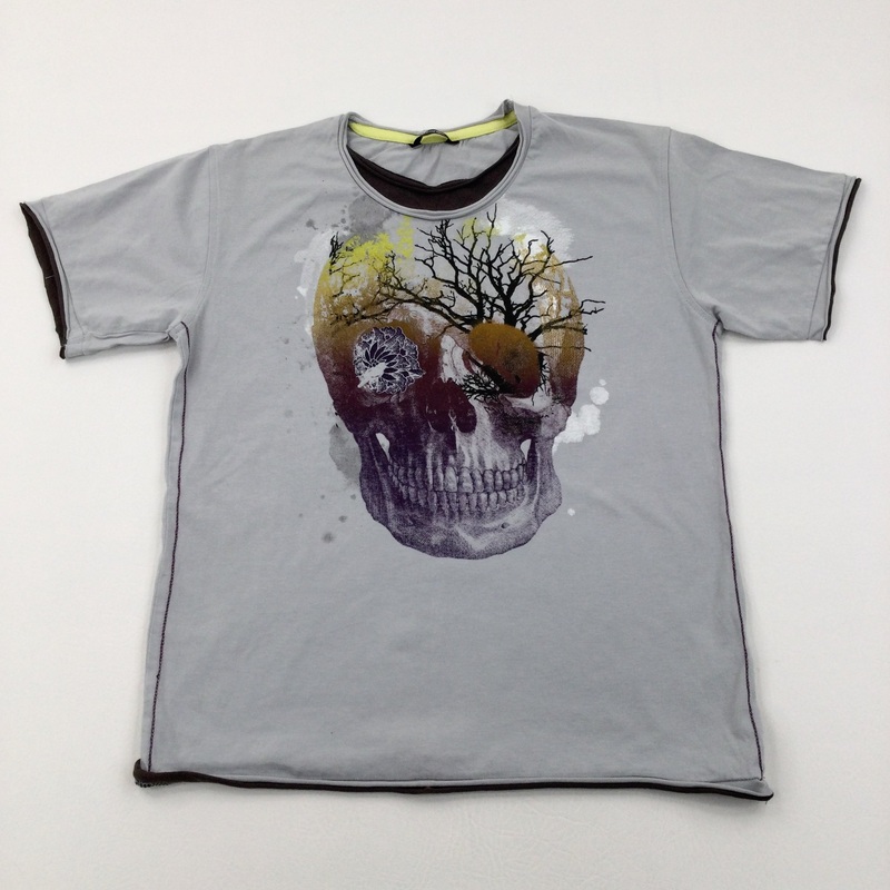 Skull Grey T-Shirt - Boys 11-12 Years