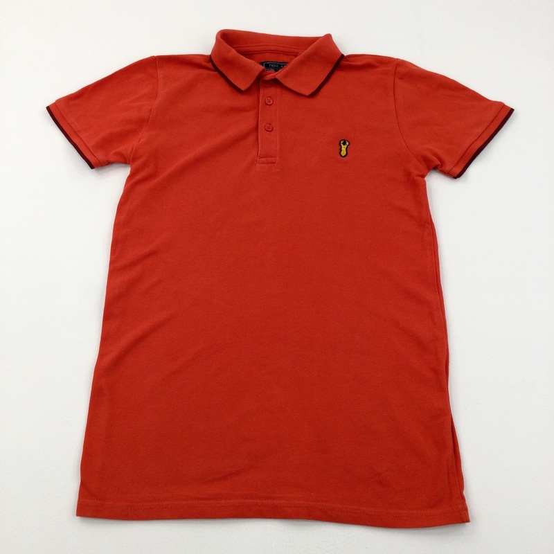 Stag Motif Red Polo Shirt - Boys 12 Years