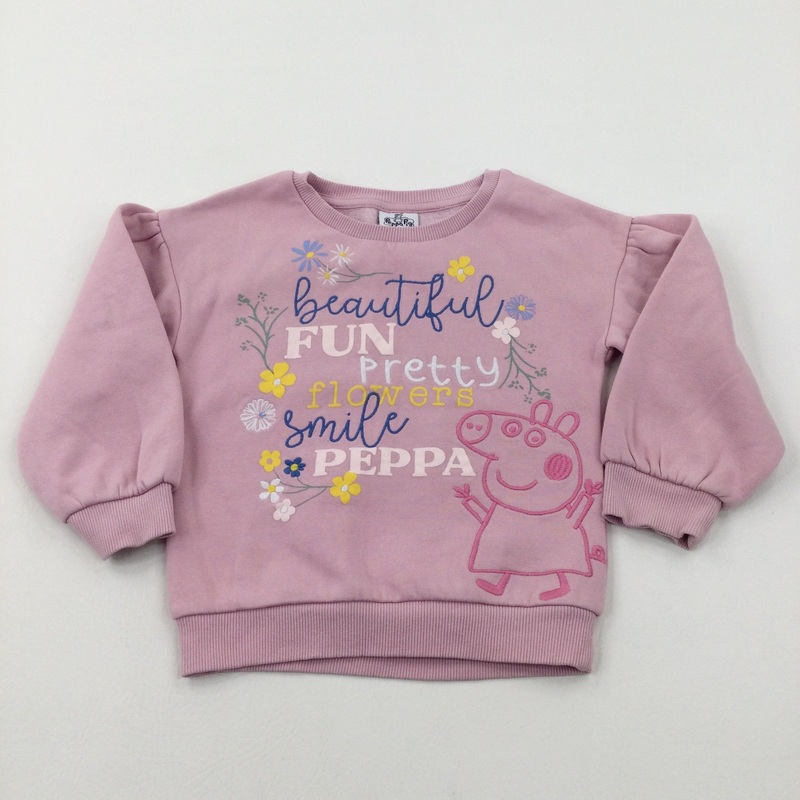 'Beautiful' Peppa Pig Embroidered Pink Sweatshirt - Girls 3-4 Years