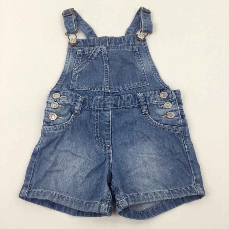 Blue Denim Short Dungarees - Boys/Girls 3-4 Years