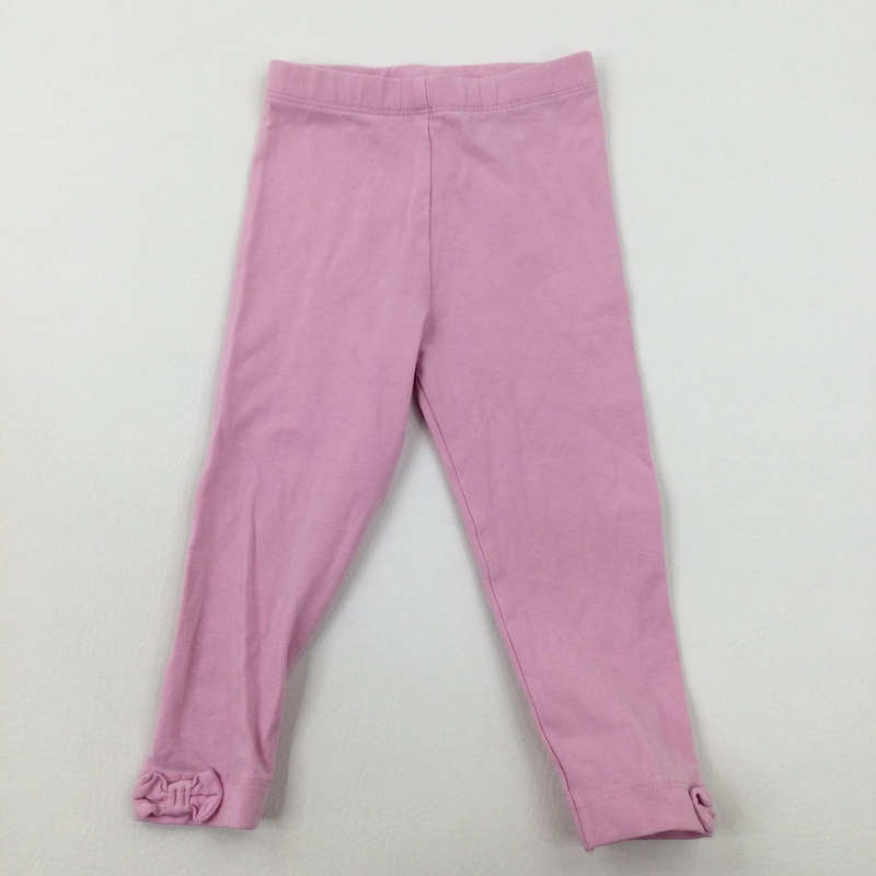 Bows Pink Leggings - Girls 2-3 Years