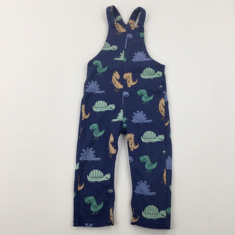 Colourful Dinosaurs Navy Jersey Dungarees - Boys 18-24 Months