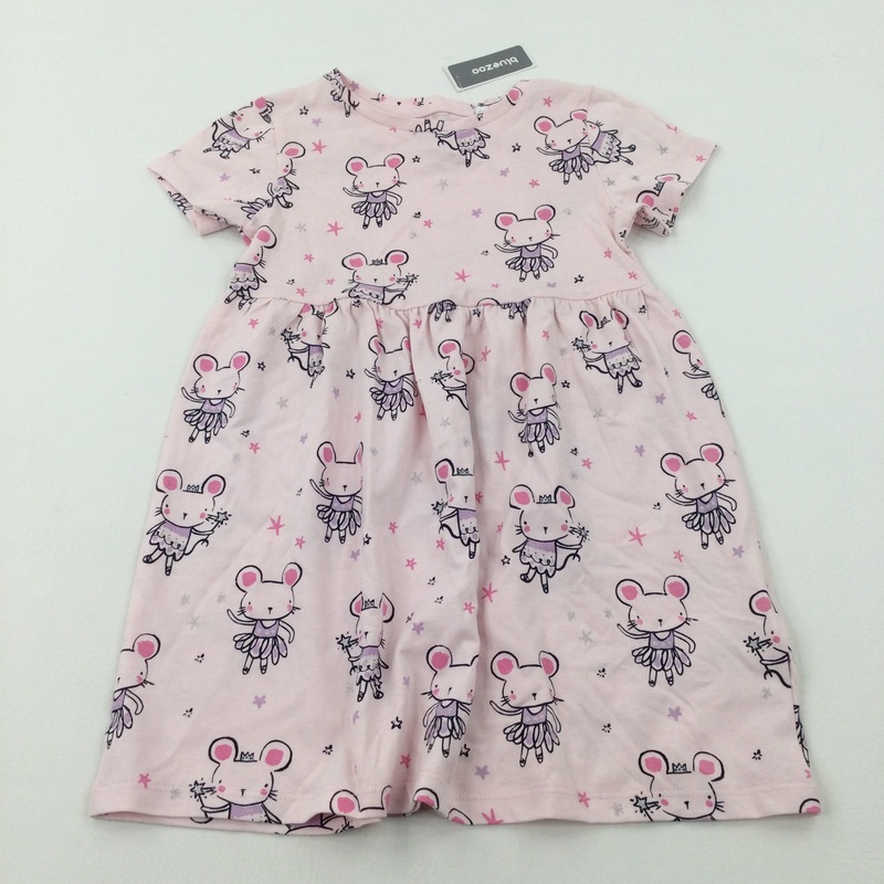 **NEW** Ballerina Mice Pink Jersey Dress - Girls 3-4 Years