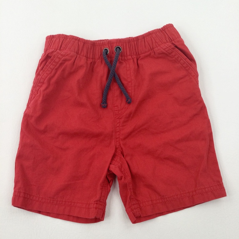 Red Cotton Shorts - Boys 2-3 Years