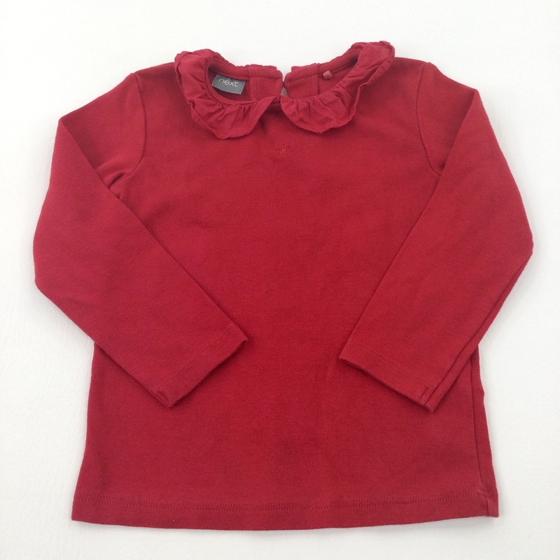 Red Long Sleeve Collared Top - Girls 18-24 Months