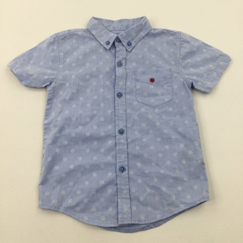 Spotty Blue Short Sleeve Shirt - Boys 2-3 Years