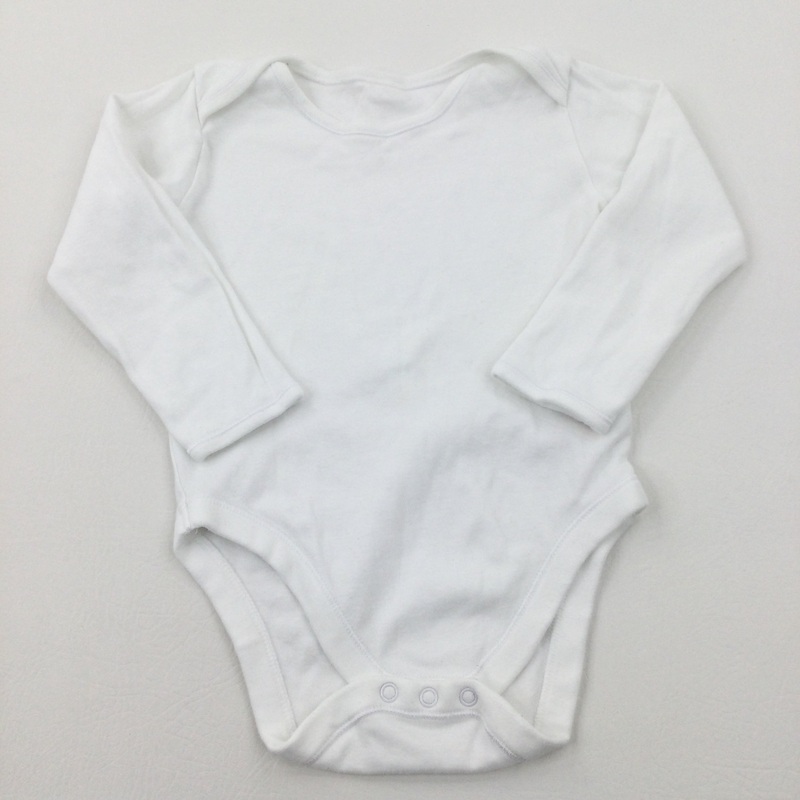 White Long Sleeve Bodysuit - Boys 2-3 Years