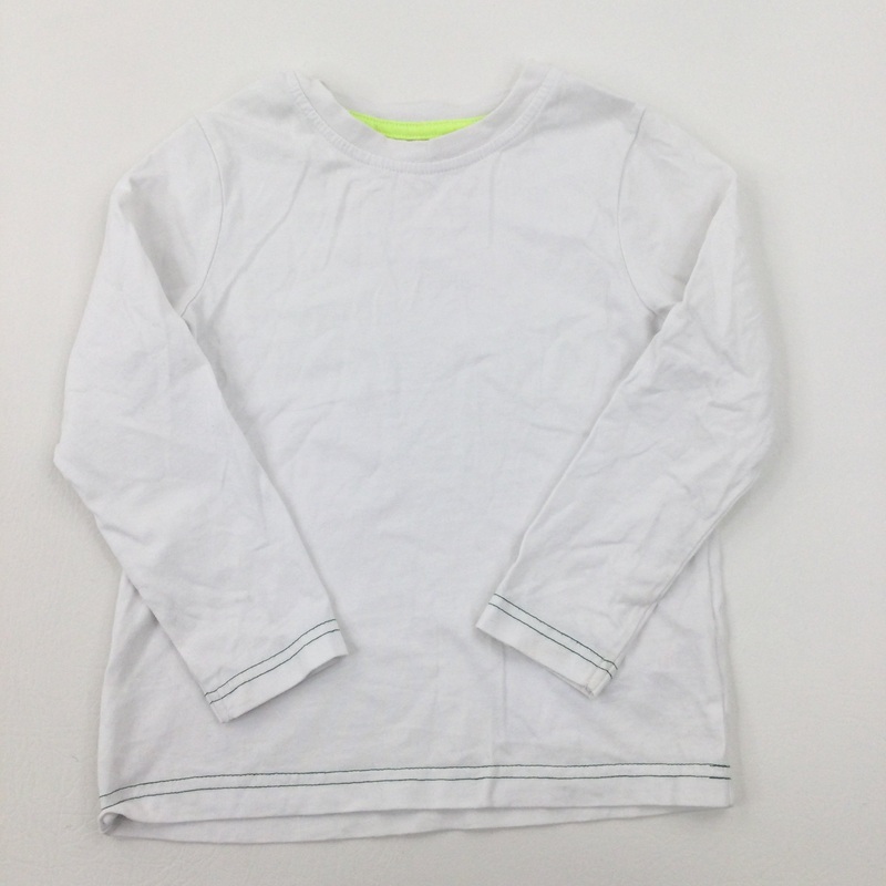 White Long Sleeve Top - Boys 3-4 Years