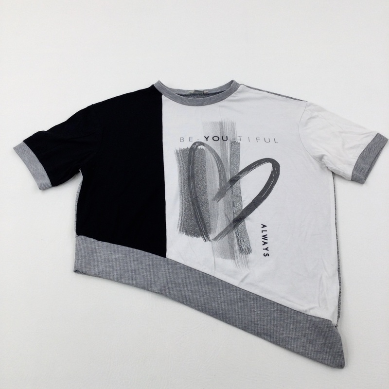 'Be-You-Tiful Always' Heart Glittery Grey T-Shirt - Girls 7-8 Years