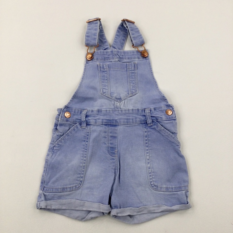 Blue Denim Short Dungarees - Girls 3-4 Years