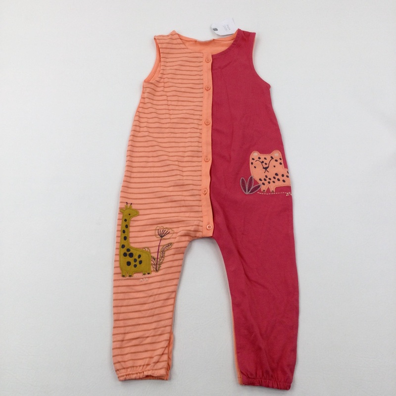 **NEW** Animals Pink & Orange Sleeveless Romper - Girls 18-24 Months