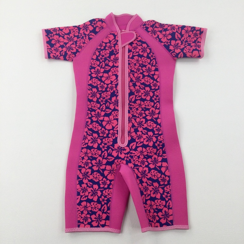 Tropical Flowers Pink & Navy Wetsuit - Girls 4-5 Years