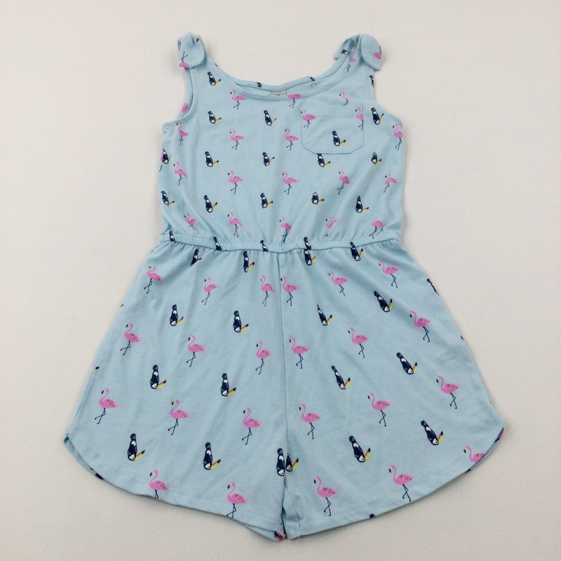 Birds Blue Sleeveless Playsuit - Girls 8-9 Years