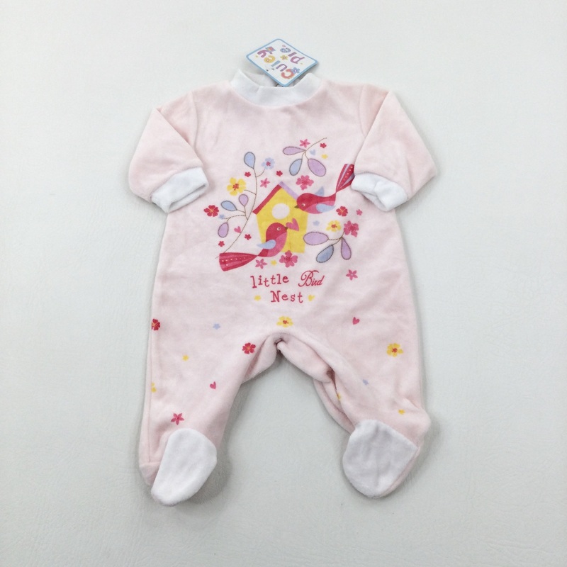 **NEW** 'Little Bird Nest' Pink Babygrow - Girls 0-3 Months