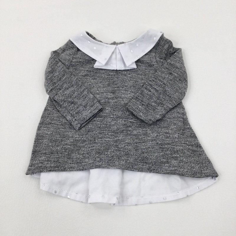 Spotty Grey Top - Girls 3-6 Months