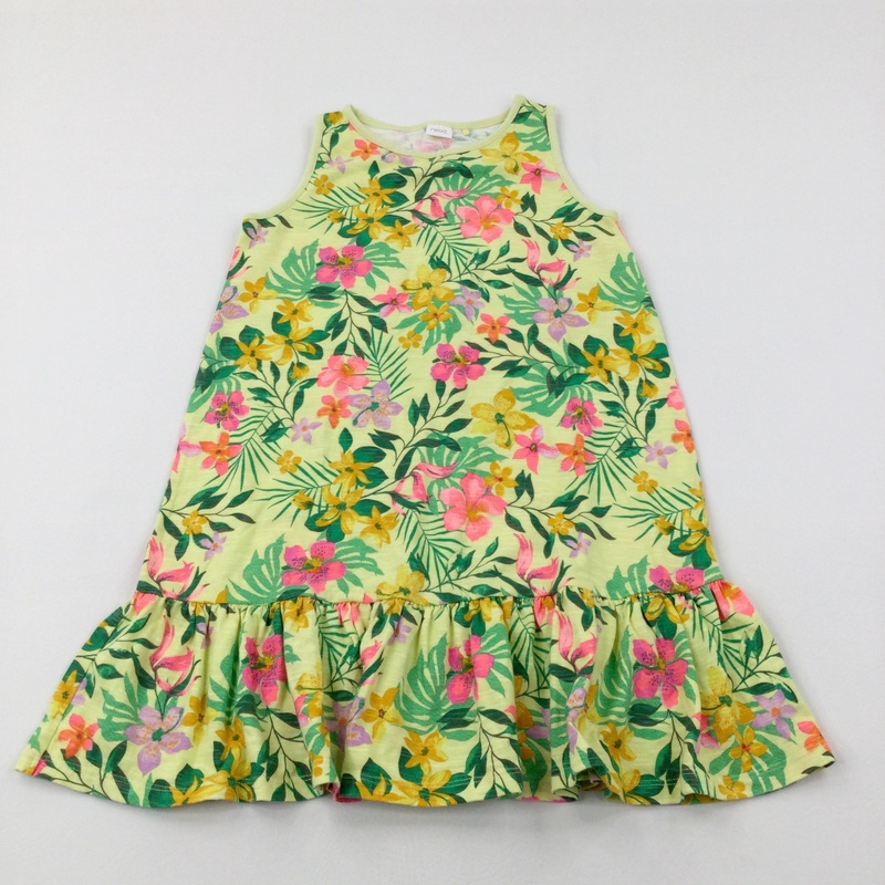 Tropical Colorful Sleeveless Dress - Girls 8-9 Years