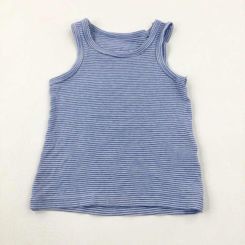 Blue Striped Cotton Vest - Boys 2-3 Years