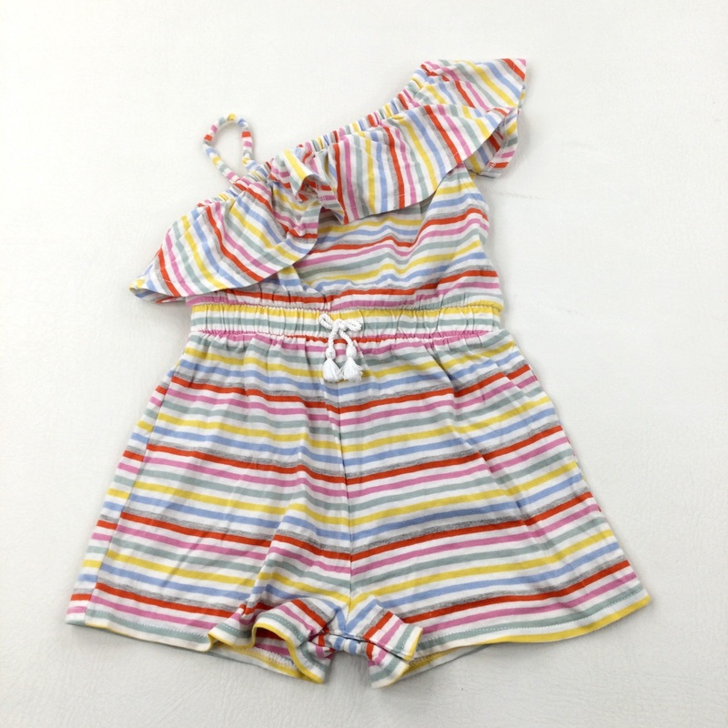 Colourful Stripes Jersey Playsuit - Girls 2-3 Years