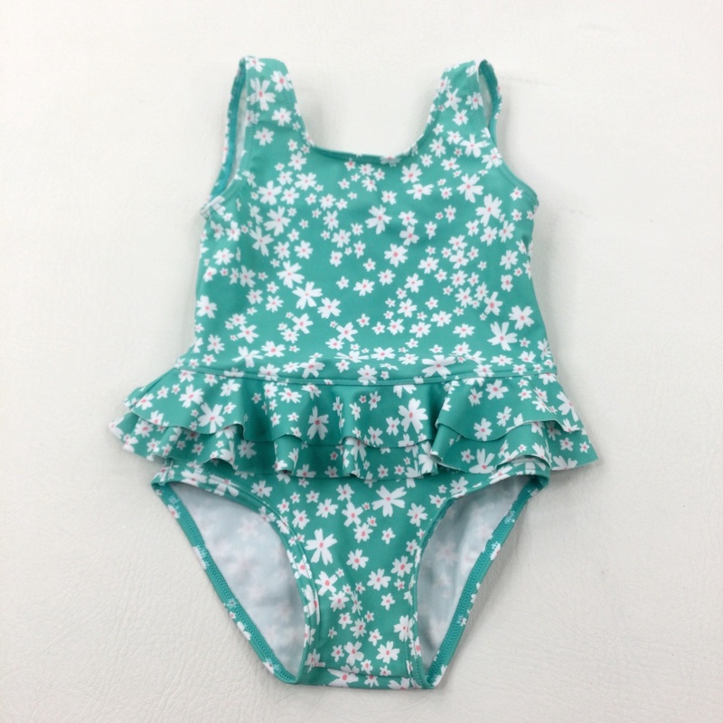 Daisies Green Swimming Costume Swimsuit - Girls 12-18 Months
