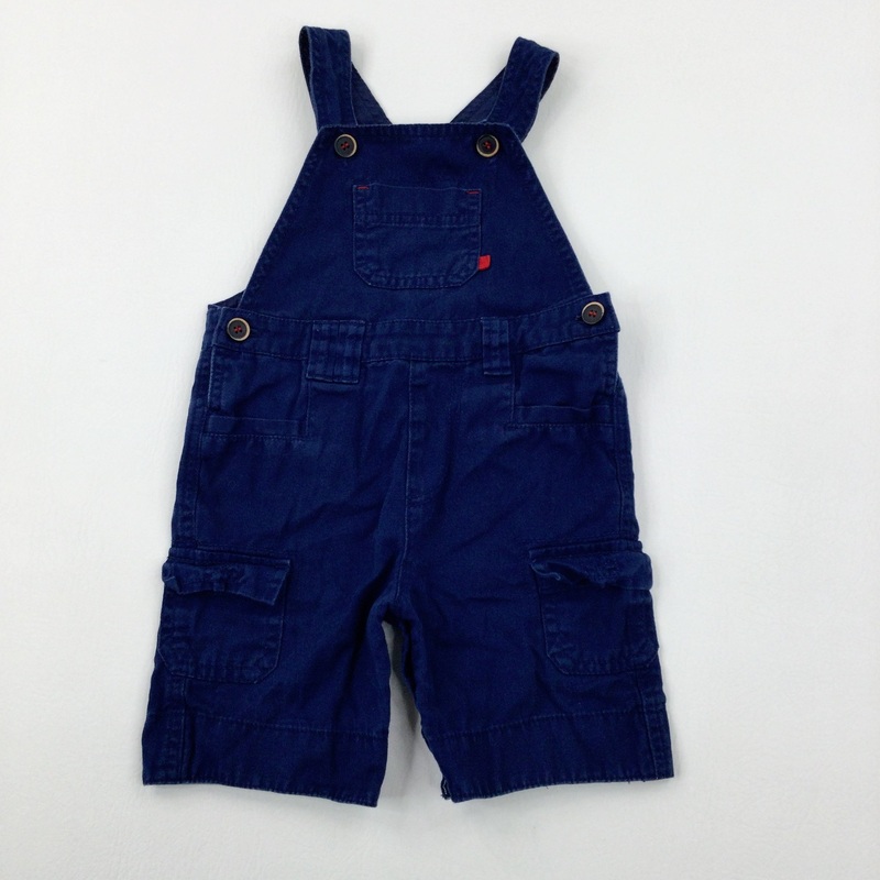 Navy Blue Cargo Short Dungarees - Boys 12-18 Months